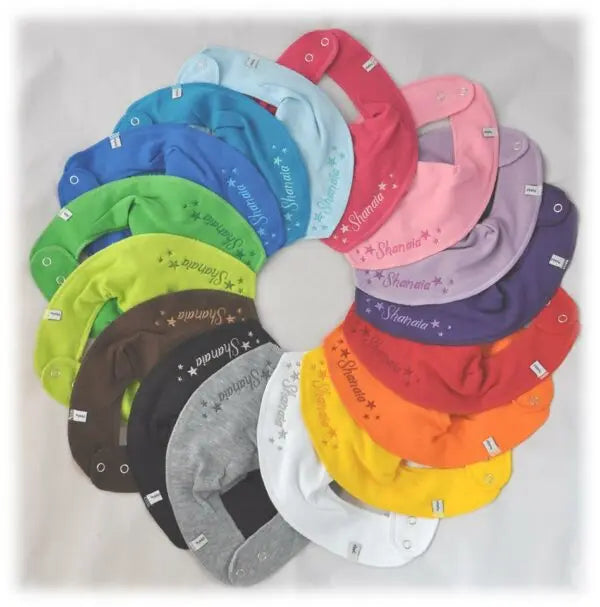 Dreieckstücher 3er Set von Mein Shop, personalisiert, farbenfrohe Baumwolltücher, vielseitig tragbar und individuell gestaltet