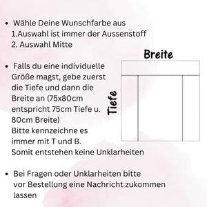 Wickelauflagenbezug mit Reißverschluss, individuell genäht, mit Amelias-Designs Muster, passend für Wickelkommoden, langlebig.