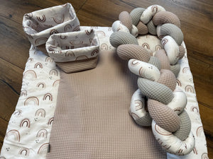 Wickelauflage von Mein Shop, einfaches Set mit weicher Oberfläche und buntem Design für Babywickelstationen.
