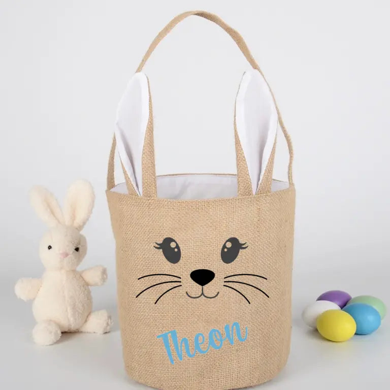 Jutetasche mit gemeinsam-helfen-Design, personalisierbar, nachhaltige Ostertasche, langlebiges Material, bedruckt nach Wunsch