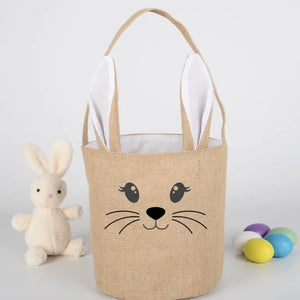 Jutetasche mit Wunschdruck, nachhaltige Ostertasche, umweltfreundliche Tragetasche mit kreativem Motiv, wiederverwendbar, robust und stilvoll