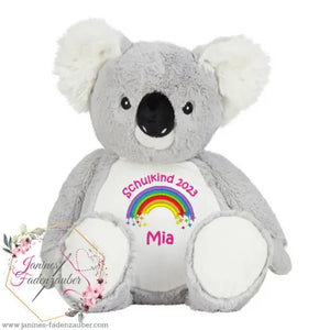 Variable bestickter Koala nach Wunsch, weiches Stofftier mit personalisiertem Stickdesign, in verschiedenen Varianten.