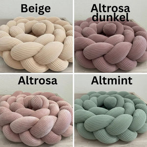 Weiche, geflochtene Fleececord Knotenschlangen in verschiedenen Farben, individuell konfigurierbar für Betten, von Mein Shop
