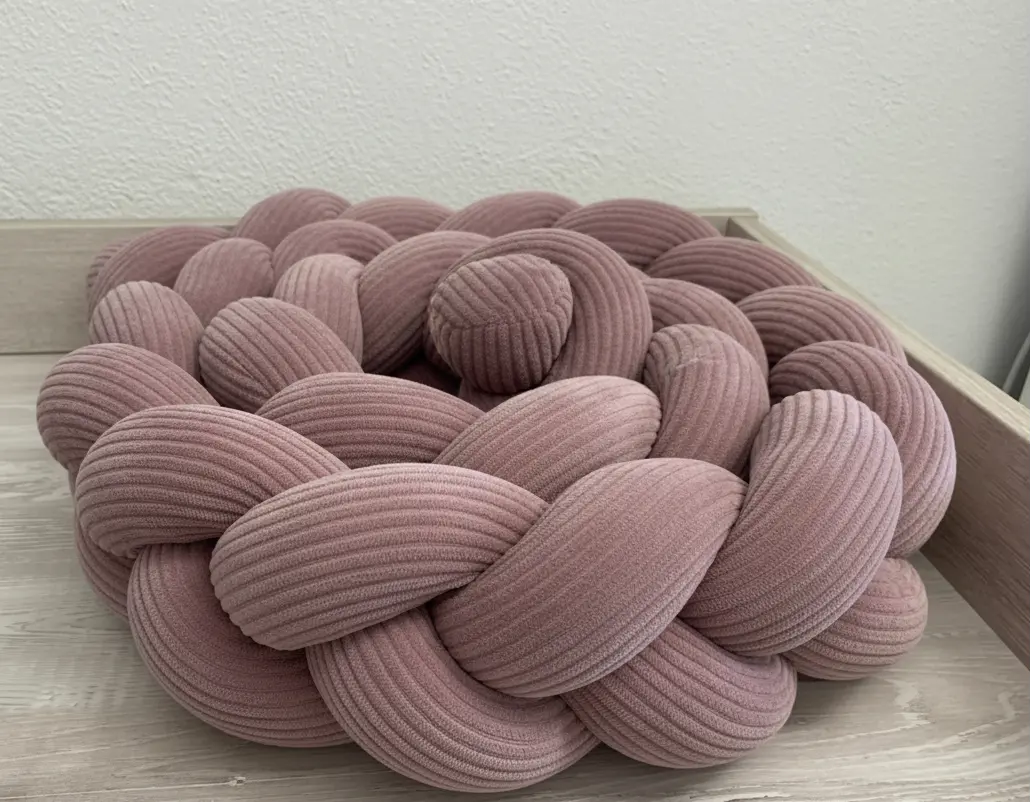 Mauve Bettschlange aus Cordstoff von Mein Shop, einfache Schlafzimmerdekoration, weiche und stilvolle Bettschlangen.