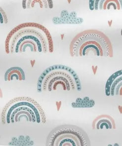 Regenbogen-Pastell-Wickelauflagen-Set mit einfacher Bettschlange, weiche, bunte Wickelunterlage für Babys, ideal für Wickelstationen