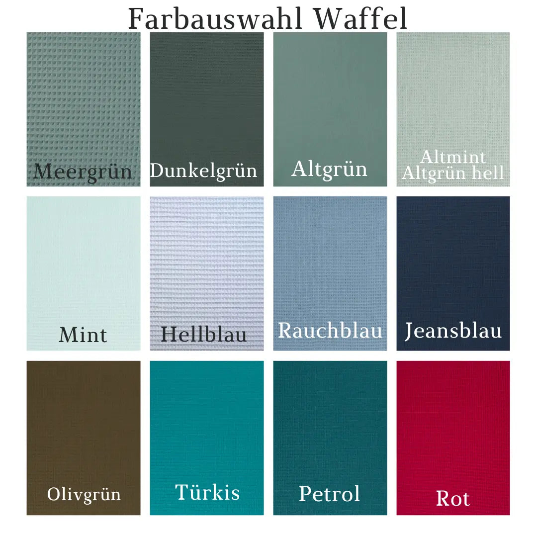 Weiche Babydecke aus Waffelstoff mit personalisiertem Namen, ideal für Babys, von Mein Shop gefertigt.