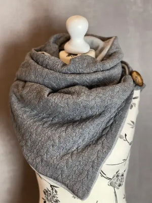 Wickelschal, Dreieckstuch Zopfstrick Grau Mein Shop