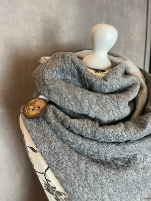 Wickelschal, Dreieckstuch Zopfstrick Grau Mein Shop