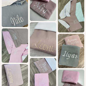 Personalisierte Babydecke aus Waffelstoff mit kreativem Design, weiche Textur, ideal für Neugeborene, von Mein Shop