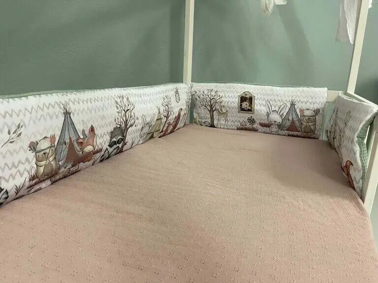 Weiches Babynestchen mit Waldtiere-Motiv, Schutz- und Bettnestchen für sicheren Schlaf, in verschiedenen Variationen, von Mein Shop