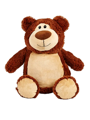 Personalisiertes brauner Bär von Mein Shop, weiches Plüschtier, variable Größe, detailreiche Gestaltung, ideal als Geschenk.