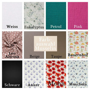 Personalisierte Hundehalsband aus Musselin mit bunten Farbauswahl, weicher Stoff für Hunde, von Mein Shop