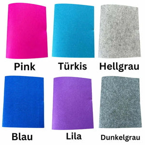 Helle blaue Zeugnishülle mit individueller Stickerei, personalisiert nach Wunsch, für Schulzeugnisse, von Mein Shop.