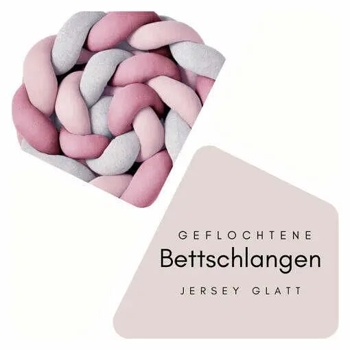 Geflochtene Jersey-Bettschlange in verschiedenen Farben, flexible und weiche Krabbelhilfe für Babys, von Mein Shop.