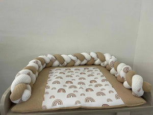 Wickelauflagen Set Konfigurator mit Regenbogenstoff in Beige, variierende Wickelunterlagen für Babys, von Mein Shop