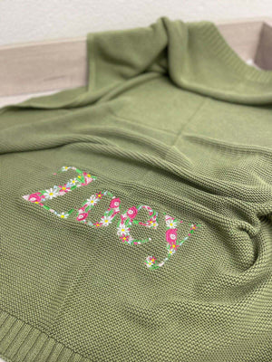 Personalisierte Babydecke aus 100% Baumwolle, weiche Strickdecke in verschiedenen Variationen, ideal für Neugeborene und Babys