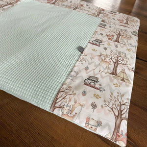 Wickelauflagen Set mit Waldtierstoff, variierende Muster, weiche Oberfläche, für Babywickelstation, von Mein Shop