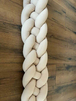 Handgefertigte 4fach-geflochtene Bettschlange in Naturfarben, Knotenschlange, individuell konfigurierbar, von Mein Shop
