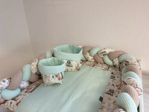 Wickelauflagen-Set mit Waldtierstoff von Mein Shop, variierende Muster, weiche Oberfläche für Babysicherheit und Komfort