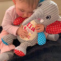 Bunter Elefant Harlequin aus Stoff, variabler Spielzeugelefant in lebendigen Farben, von Mein Shop