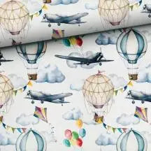 Bunte Krabbeldecke mit Ballons und Flugzeugen, personalisiert mit Wunschname, weiche Baby-Spielmatte von Mein Shop