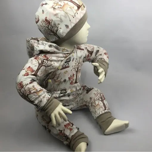 Kinder-Overall aus Jersey mit Waldtier-Design, weiches Material, variable Größen, von Mein Shop für Babys und Kleinkinder