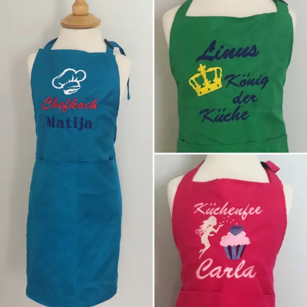 Kinder-Koch- und Malschürze von Mein Shop mit buntem Design, schützt Kleidung beim Kochen oder Malen.