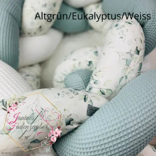 Geflochtene Bettschlange in Variation, individuell zusammengestellt, aus Baumwolle, in neutralen Farben, von Mein Shop