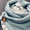 Hübscher mintfarbener Wickelschal im Dreieckstuch-Design, gestrickt, für Damen, einfache Herbst- und Winteraccessoire