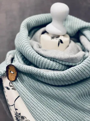 Hübscher mintfarbener Wickelschal im Dreieckstuch-Design, gestrickt, für Damen, einfache Herbst- und Winteraccessoire