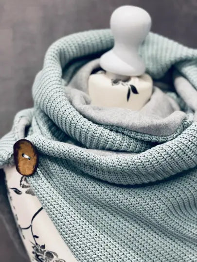 Hübscher mintfarbener Wickelschal im Dreieckstuch-Design, gestrickt, für Damen, einfache Herbst- und Winteraccessoire