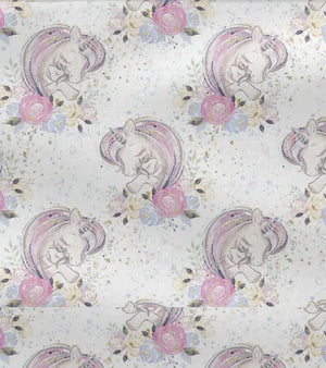 Wickelauflage Konfigurator mit bunten Einhörnern aus Baumwolle, Variation von Mein Shop, farbenfrohes Muster für Babys.