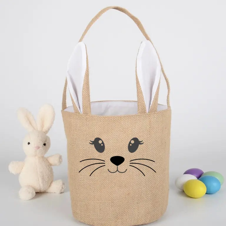 Jutetasche mit Wunschdruck, nachhaltige Ostertasche, umweltfreundliche Tragetasche mit kreativem Motiv, wiederverwendbar, robust und stilvoll