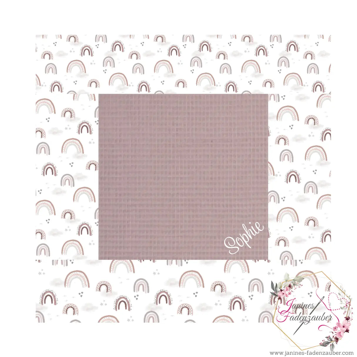 Weiche Krabbeldecke von Mein Shop, individuell bestickt mit Namen, ideal für Babys zum Spielen und Kuscheln auf dem Boden.