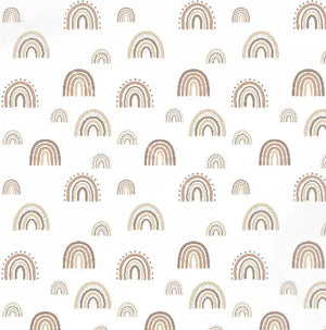 Wickelauflagen-Set in Beige mit Regenbogen-Stoffen, individuell konfigurierbar, selbst zusammengestelltes Stoff-Set von Mein Shop