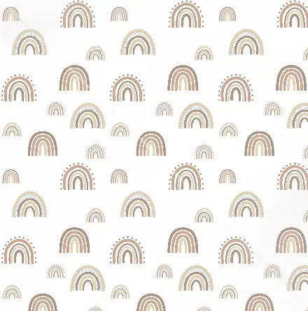 Wickelauflagen-Set in Beige mit Regenbogen-Stoffen, individuell konfigurierbar, selbst zusammengestelltes Stoff-Set von Mein Shop