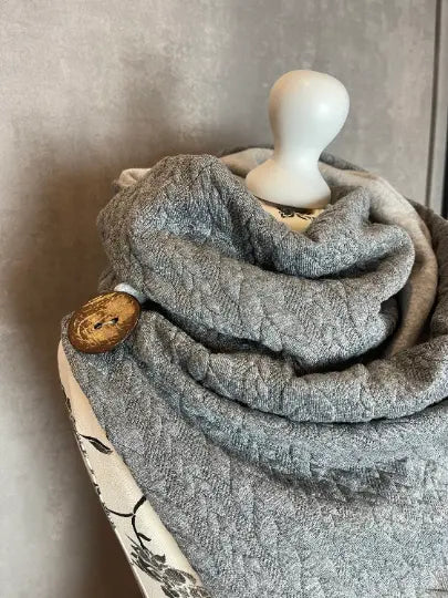 Wickelschal, Dreieckstuch Zopfstrick Grau Mein Shop