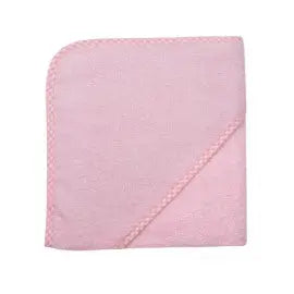 Babyrosa Badetuch mit bestickter Kapuze, weiches Baumwolltuch für Babys und Kleinkinder, variable Größen.