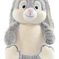 Grauer Hase aus der Produktreihe von Mein Shop, detailreiche Stofffigur mit weichem Fell, variable Farboptionen, 510x680 Pixel