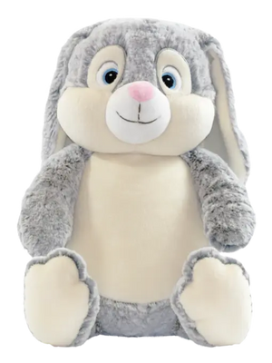 Grauer Hase aus der Produktreihe von Mein Shop, detailreiche Stofffigur mit weichem Fell, variable Farboptionen, 510x680 Pixel