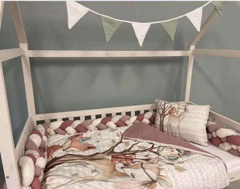 Bunte Boho-Waldtiere Bettwäsche im Set, individuell gefertigt, mit Waldtier-Motiven in verschiedenen Größen, von Mein Shop