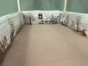 Babynestchen mit Waldfreunde- und Waldtiere-Motiv, weiches Bettnestchen für sicheren Babyschutz, variierende Designs, von Mein Shop