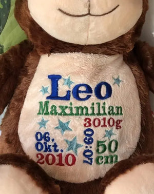 Personaliserbarer Bär von Mein Shop, weiches Kuscheltier mit individuell gestaltbarem Design, sichtbar in der Abbildung.