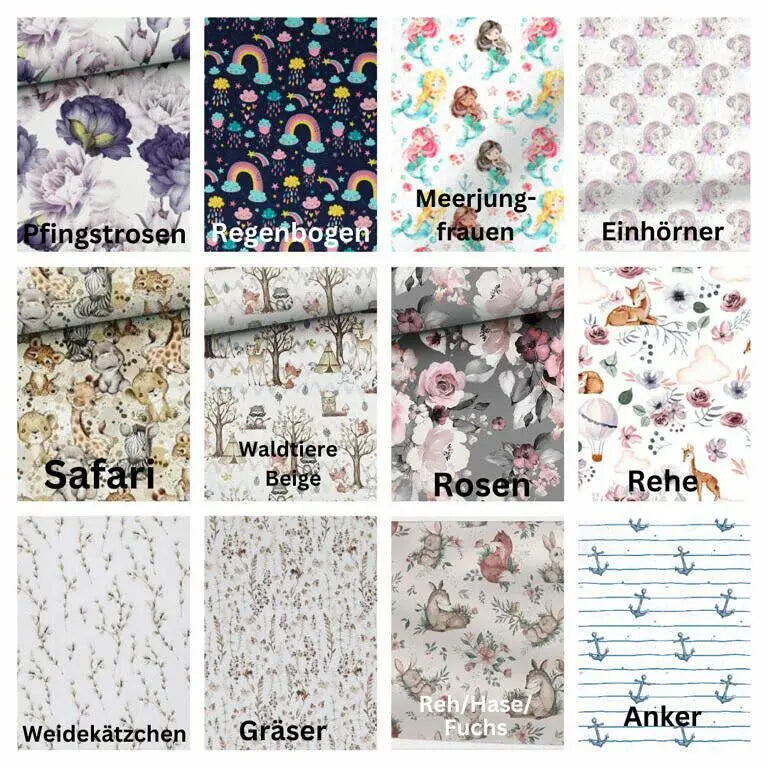 Rundes Utensilo-Set von Mein Shop in hellblau, mit Wunschmuster, aus Stoff, vielseitiges Aufbewahrungskörbchen