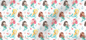 Meerjungfrauen Wickelauflage Konfigurator-Variation mit bunten Meerjungfrauen-Designs für Babywickelstationen.
