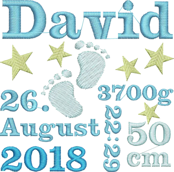 Besticktes Koala-Design mit Fußchen-Schrift, personalisierbar, auf Mosaik-Hintergrund, von Mein Shop.