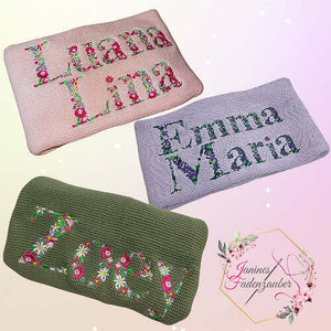 Personalisierte pinke Babydecke aus 100% Baumwolle mit modernem Etsy-Design, weich und perfekt für Neugeborene.