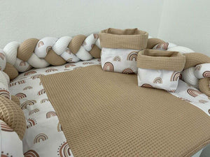 Wickelauflagen Set mit Regenbogenstoff in Beige, variierende Konfiguration, hergestellt von Mein Shop, mit buntem Regenbogenmuster.